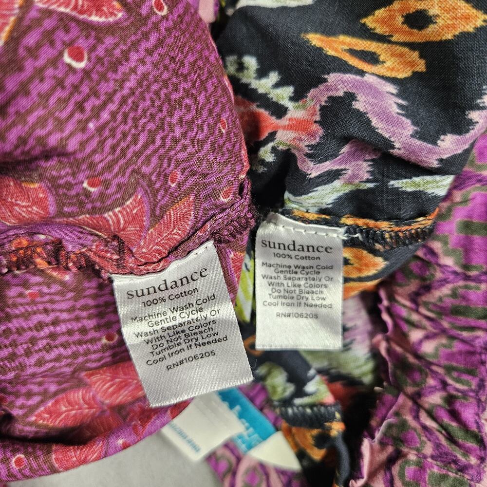 Sundance Leia Pants Womens Small Ikat Floral Drawstring Pockets Cropped Lot of 2 - Picture 4 of 15